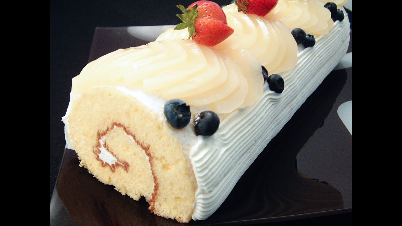 【楽らくクッキング】フルーツロールケーキ【Easiness Cooking】 Fruit roll cake　