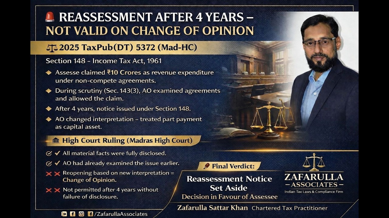 REASSESSMENT AFTER 4 YEARS – NOT VALID ON CHANGE OF OPINION