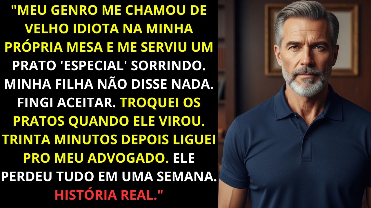 Meu genro me chamou de velho idiota na minha própria mesa e me serviu um prato 'especial' sorrindo.