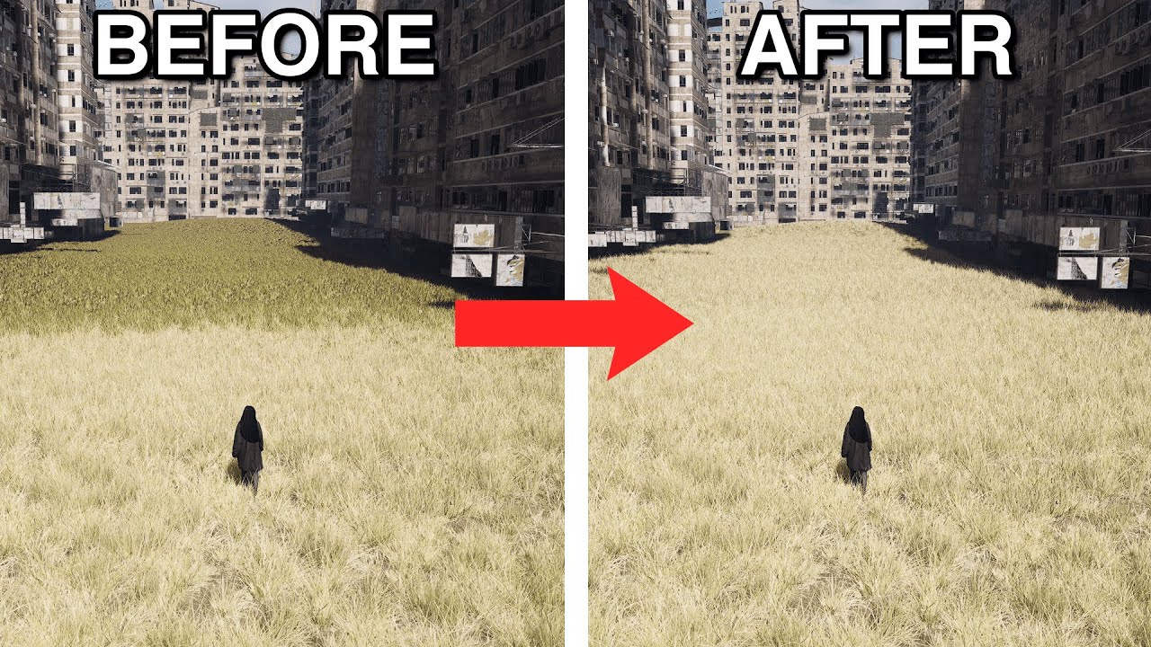 Простое решение: в Unreal Engine растительность на дальних планах выглядит размытой и имеет низко...