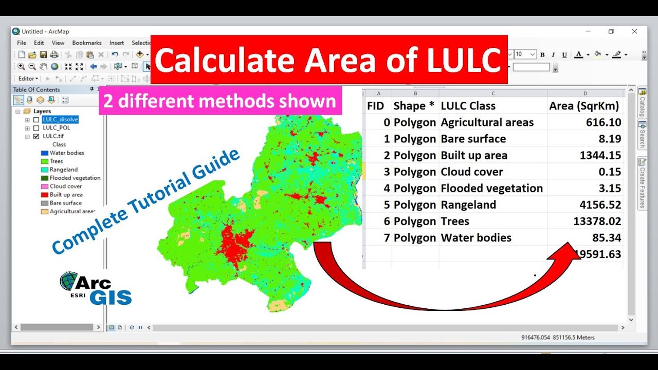 Calculate Area of LULC Classes in Both Raster and Vector Formats | Area Calculation in GIS