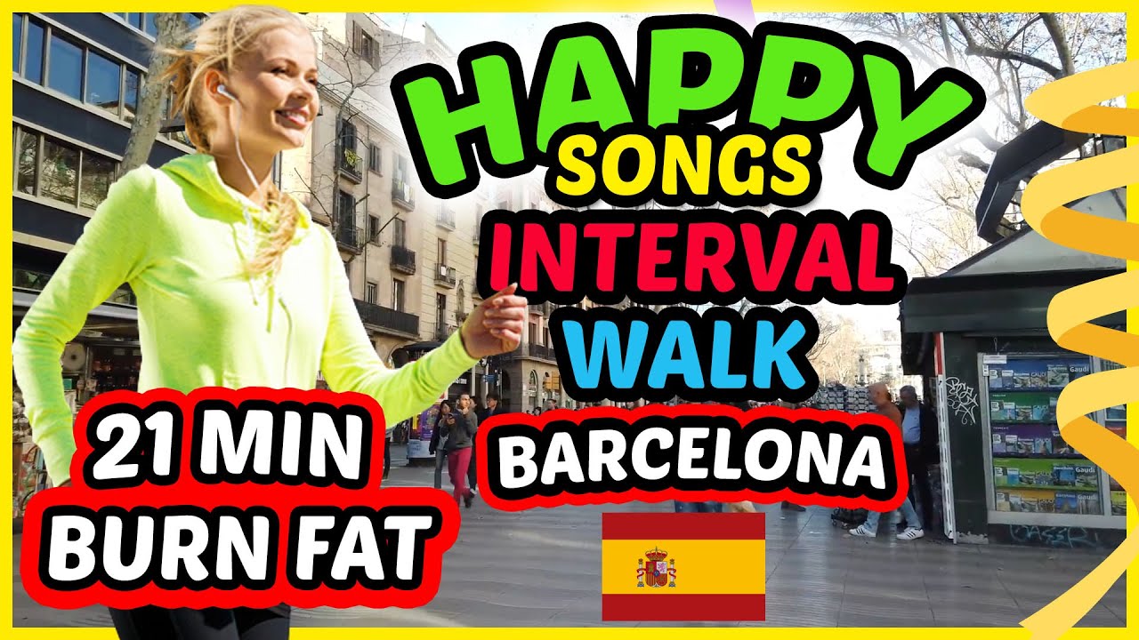 Barcelona, Spain Walking Tour | Treadmill Interval Walking Workout