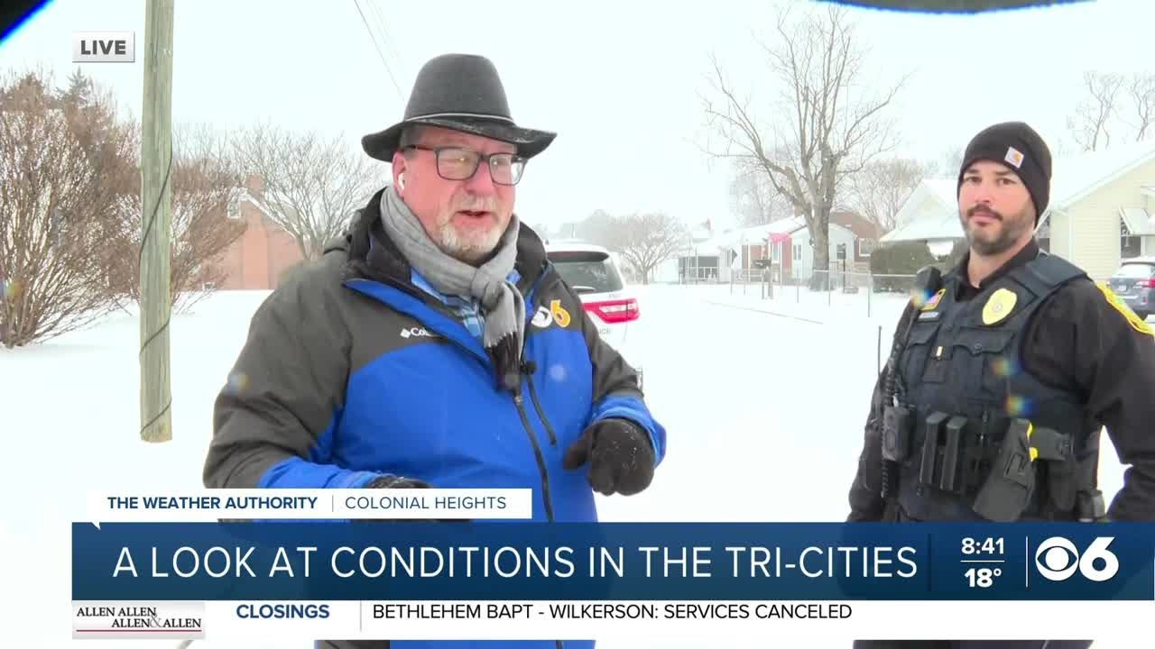 Colonial Heights police update road conditions in the Tri-Cities of Virginia