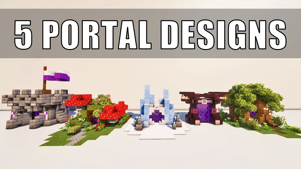 5 Minecraft Fantasy Nether Portal Designs | Build Tutorial