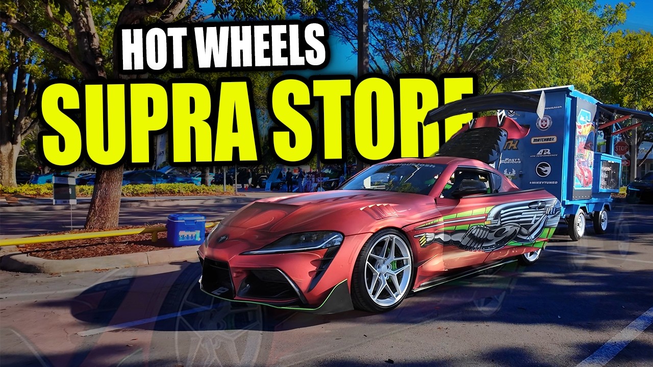 This TOYOTA SUPRA is towing a full HOT WHEELS Store?!