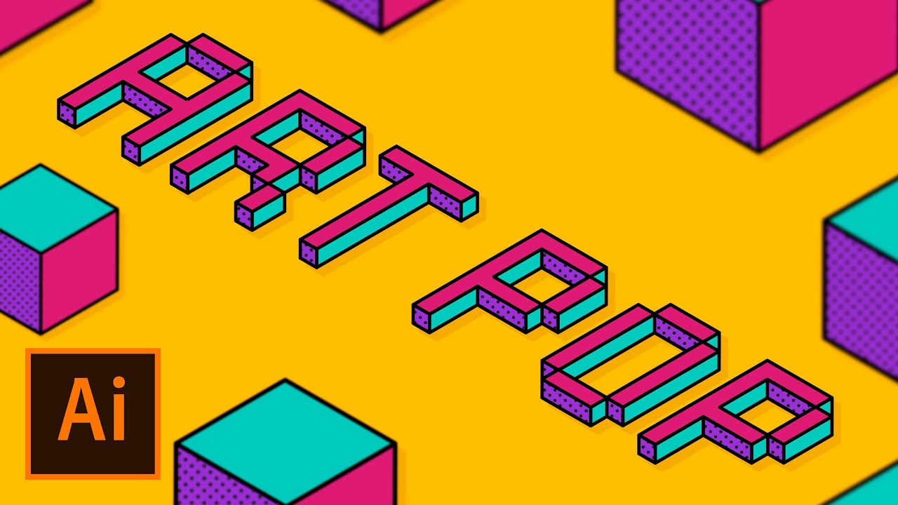 Efecto Texto Pixel Art Pop 3D en Adobe Illustrator | Tutorial Diseño Gráfico