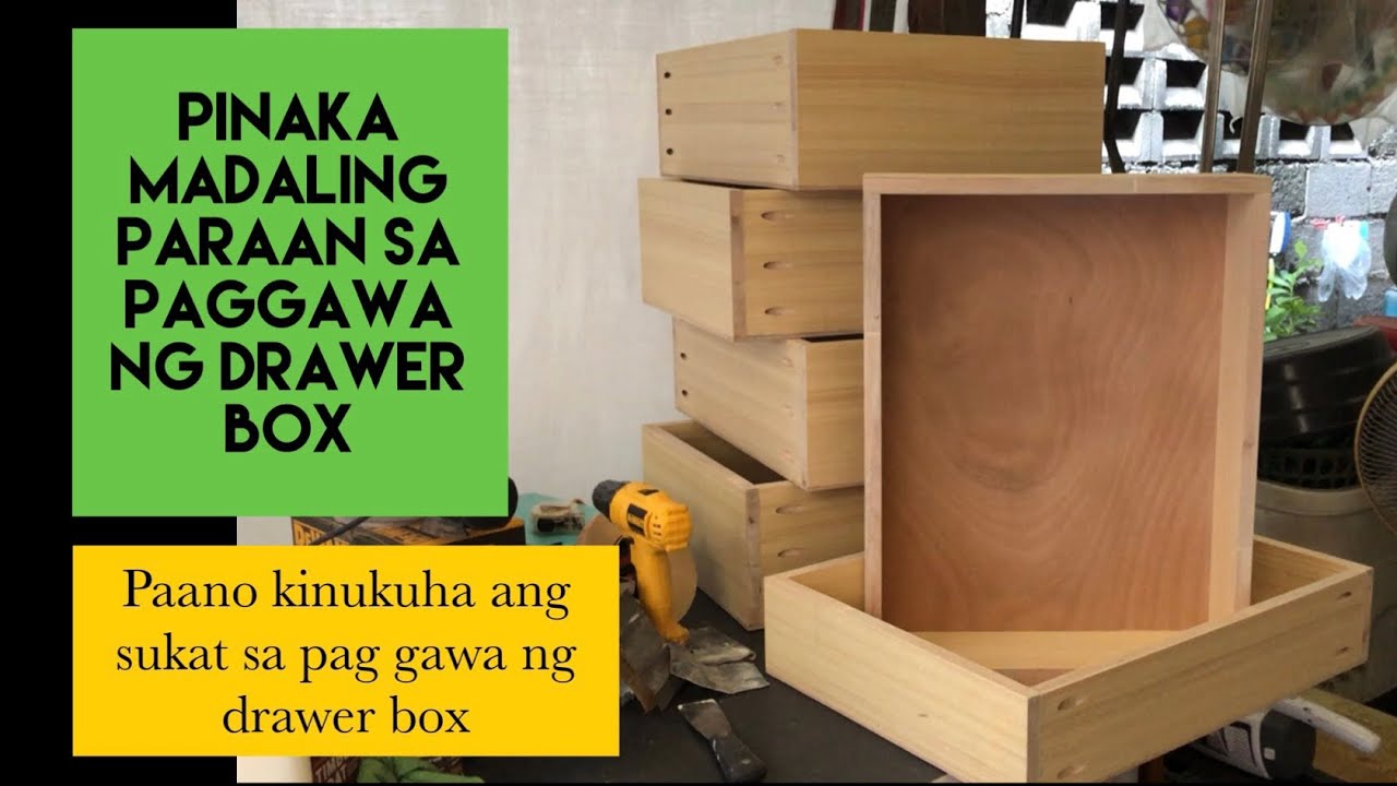 Paano gumawa ng Drawer Box // Paano kinukuha ang sukat ng Drawer box // How to build a Drawer Box
