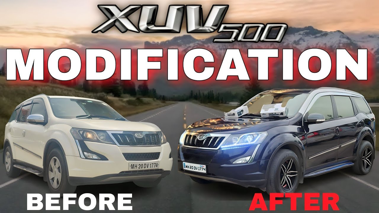 BEST MODIFIED XUV500 IN XUV700 MIDNIGHT BLACK COLOR & LOUNGE INTERIOR WITH ROLLS ROYCE ROOF