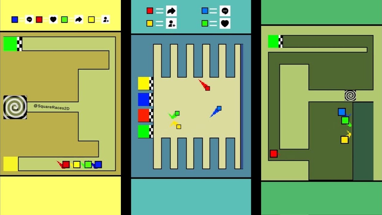🟩🟨 12 Minutes Of Square Races! 🟦🟥