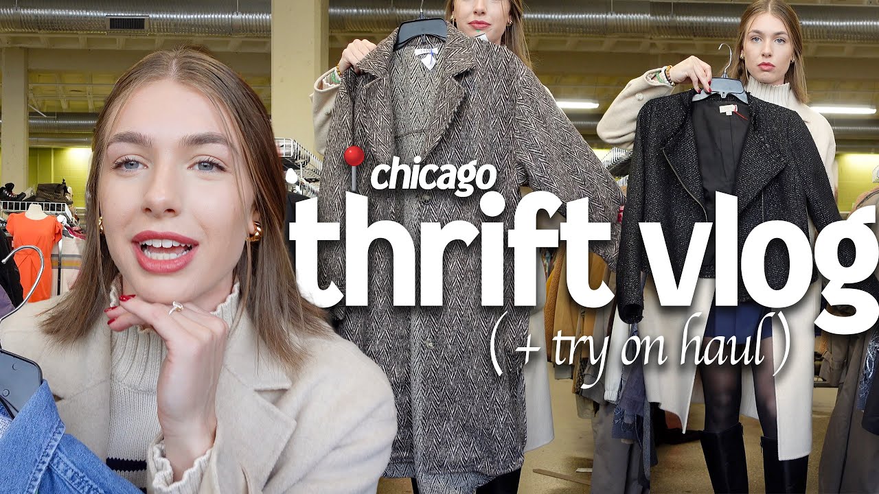 thrift with me in CHICAGO!! (the BEST goodwill in the city??) + try on haul | thrift vlog