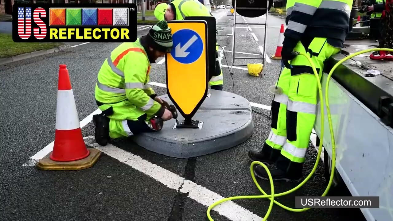 Rubber Pedestrian Traffic Island Platform Installation