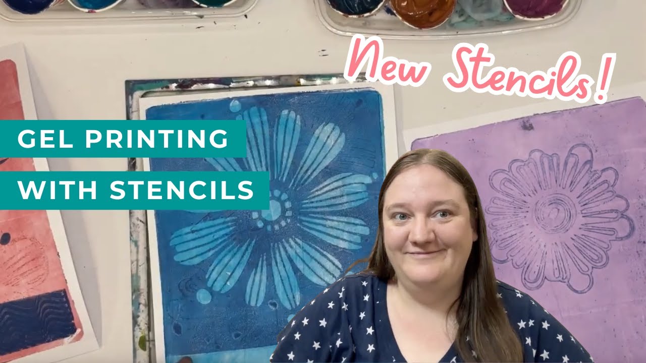 Testing DIY Funky Flower Gel Plate Stencils and Masks 🌸 Digital SVGs You Can Cut Yourself