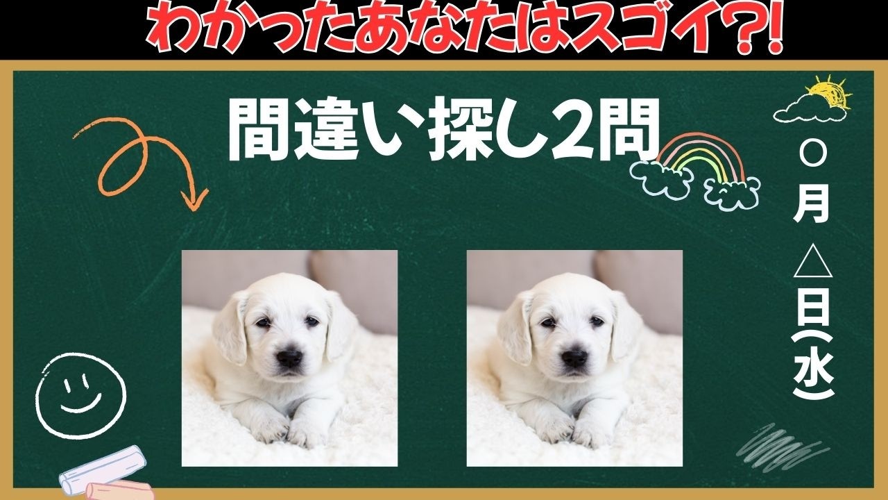 【間違い探し】これがわかったあなたの脳年齢は若い！！サクッと脳を活性化！