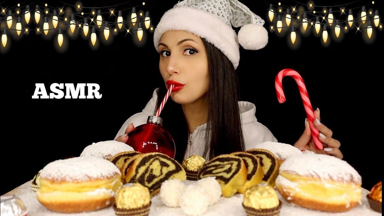 ASMR | EATING CHRISTMAS CHOCOLATE + TREATS! MUKBANG (WHISPER) | MANGIA WHISPERS 먹방