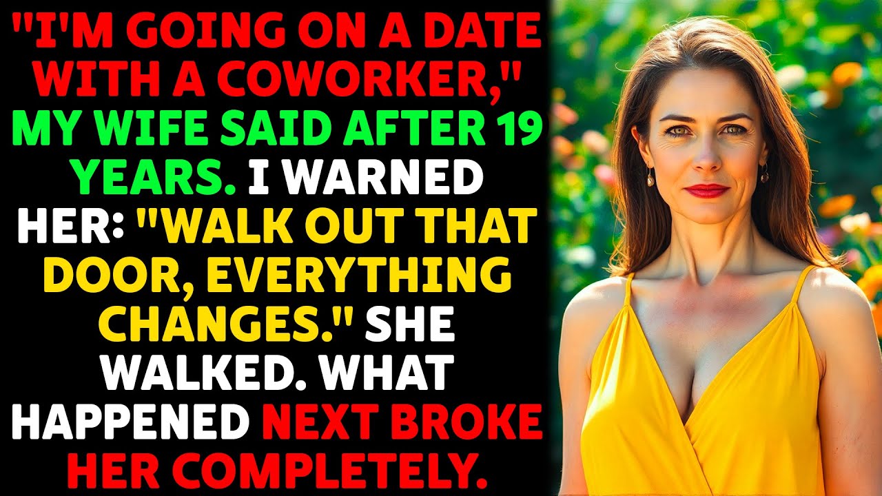 'I'm Going On a Date With a Coworker,' My Wife Said After 19 Years. I Warned Her... Drama Story