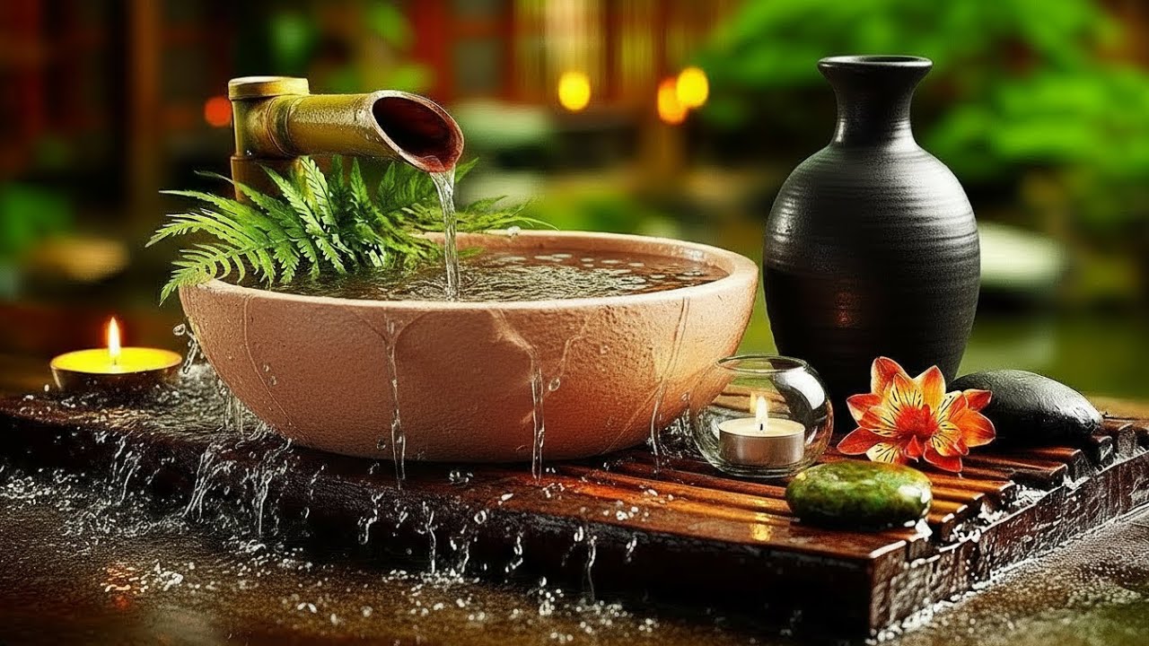 Mind Healing 🌿 Bamboo Water Sounds & Relaxing Music, Anxiety Relief