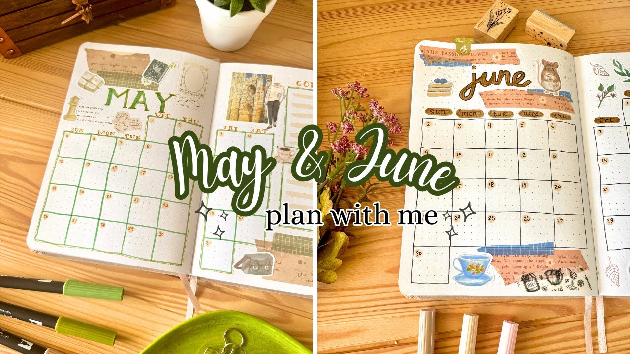 May & June Plan With Me 📔🫖☕️ light academia & tea theme bullet journal setup