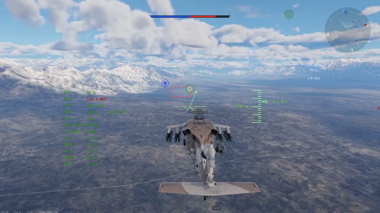 War Thunder; AH-60; Trying out 16 Spike missiles for the first time; PvE Helicopter Battles