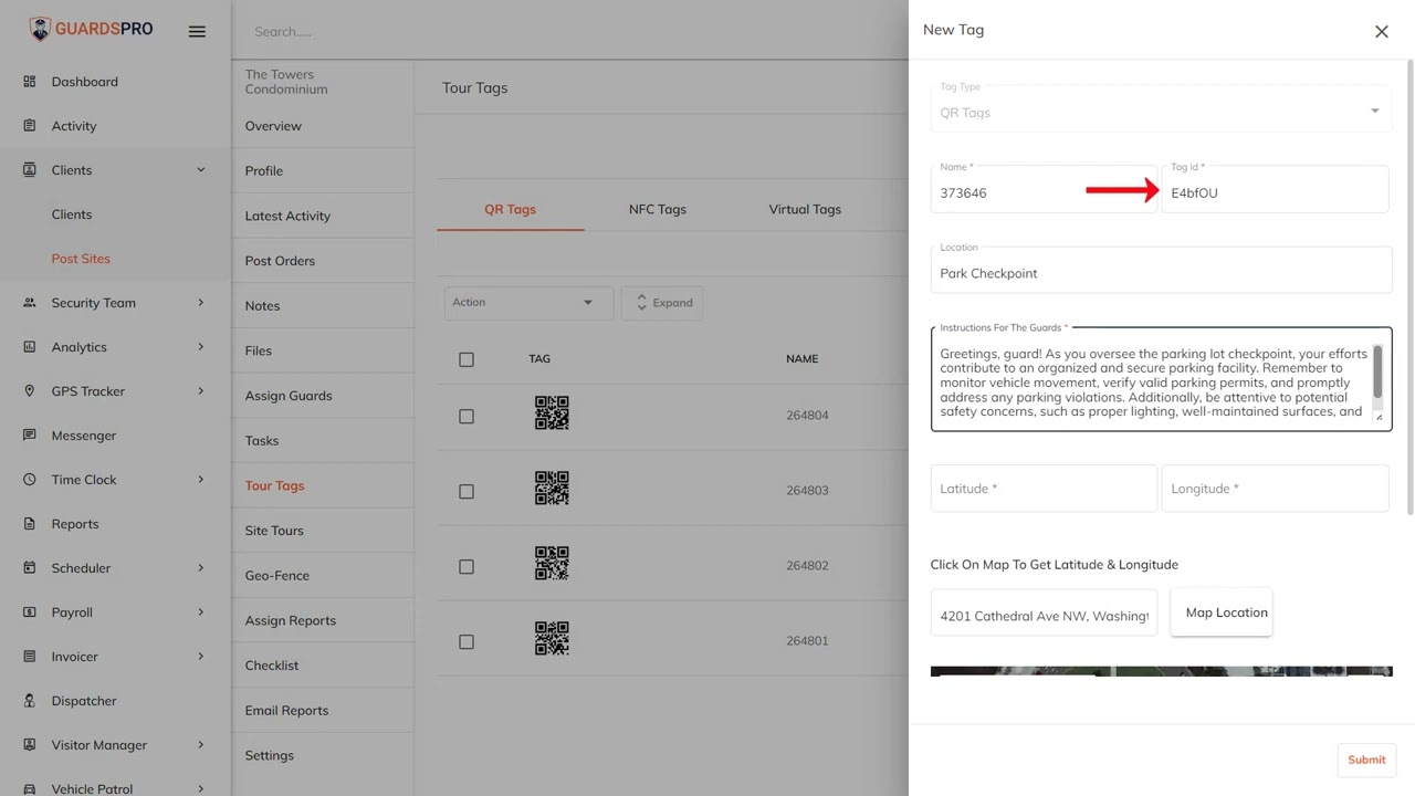 How To Create Site Tour Tags On The Dashboard? -GuardsPro Support Center Video