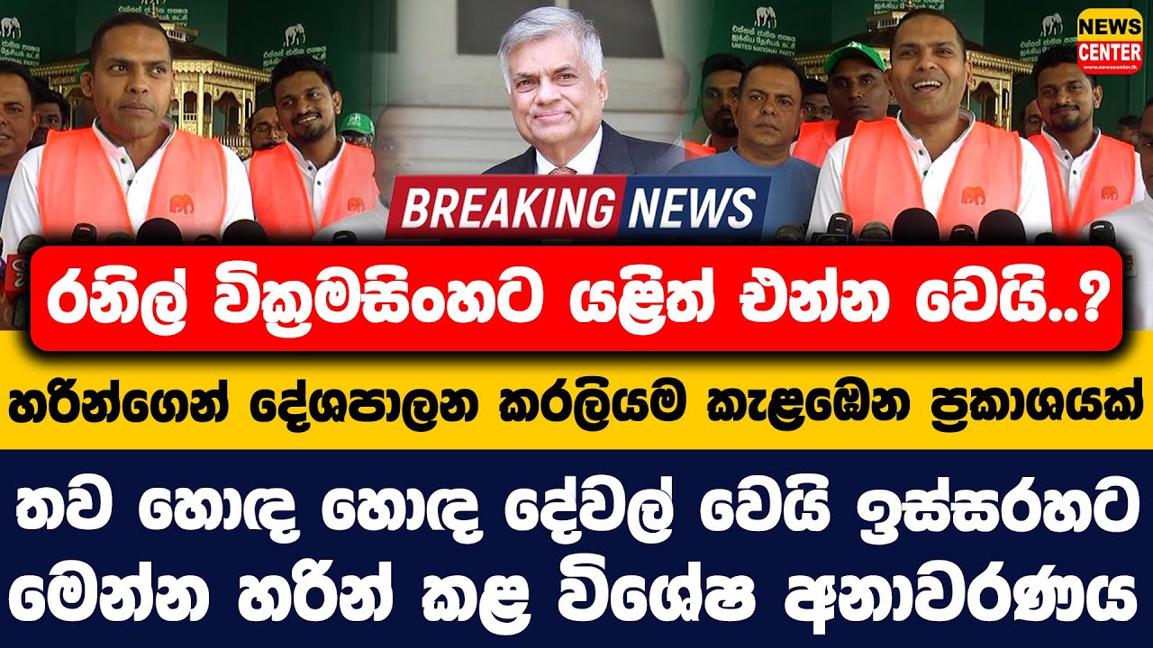රනිල් වික්‍රමසිංහට යළිත් එන්න වෙයි..? | හරින්ගෙන් දේශපාලන කරලියම කැළඹෙන ප්‍රකාශයක්