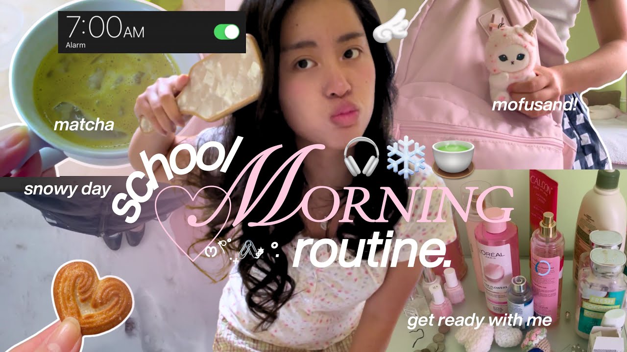 🖇️ 📓 realistic high school morning routine | get ready with me, ootd, matcha 🍵, schoolgirl diaries