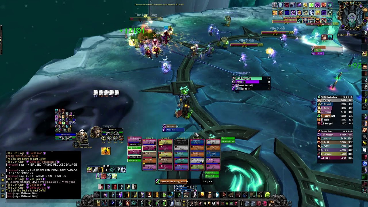 WoW  WoTLK Resto Shaman Pov   : IceCrown Citadel 25 Heroic Raid