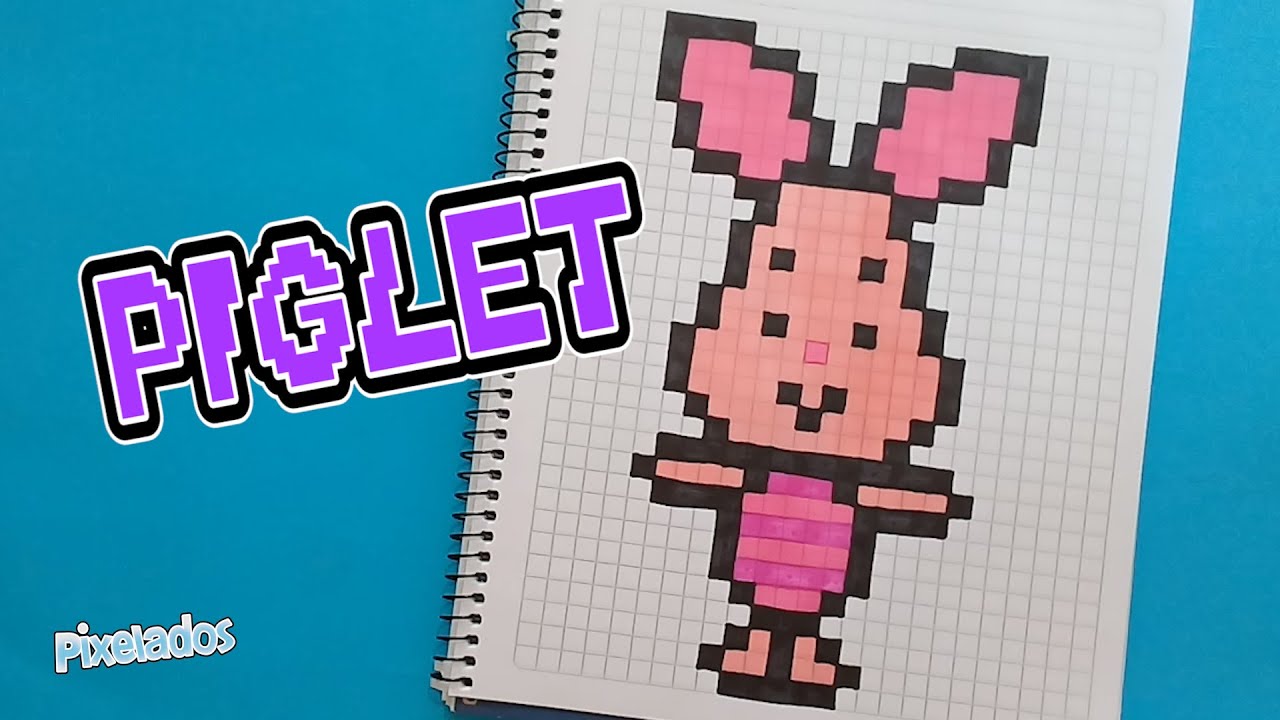 COMO DIBUJAR PIGLET -  WINNIE THE POOH PIXEL ART - PIXELADOS
