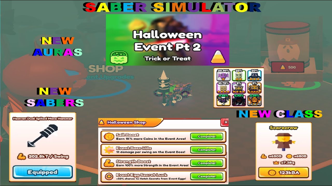 Что нового в Saber Simulator Halloween 2025?