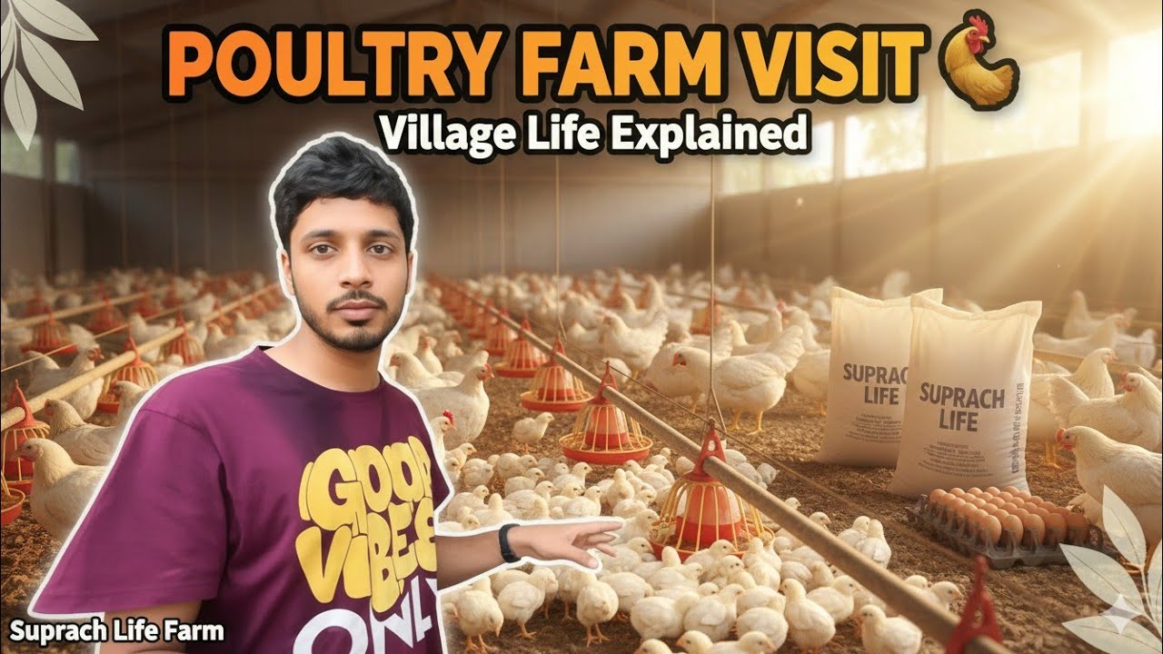Poultry Farming Explained in Simple Way | Chicken Farm Visit | Village Vlog | Coconut Plant #viral