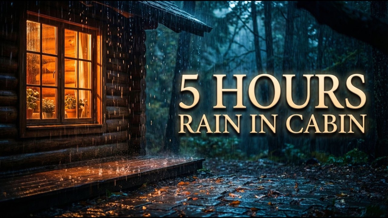 Rain on Cabin at Night 🌧 5 Hours of Deep Sleep Sounds