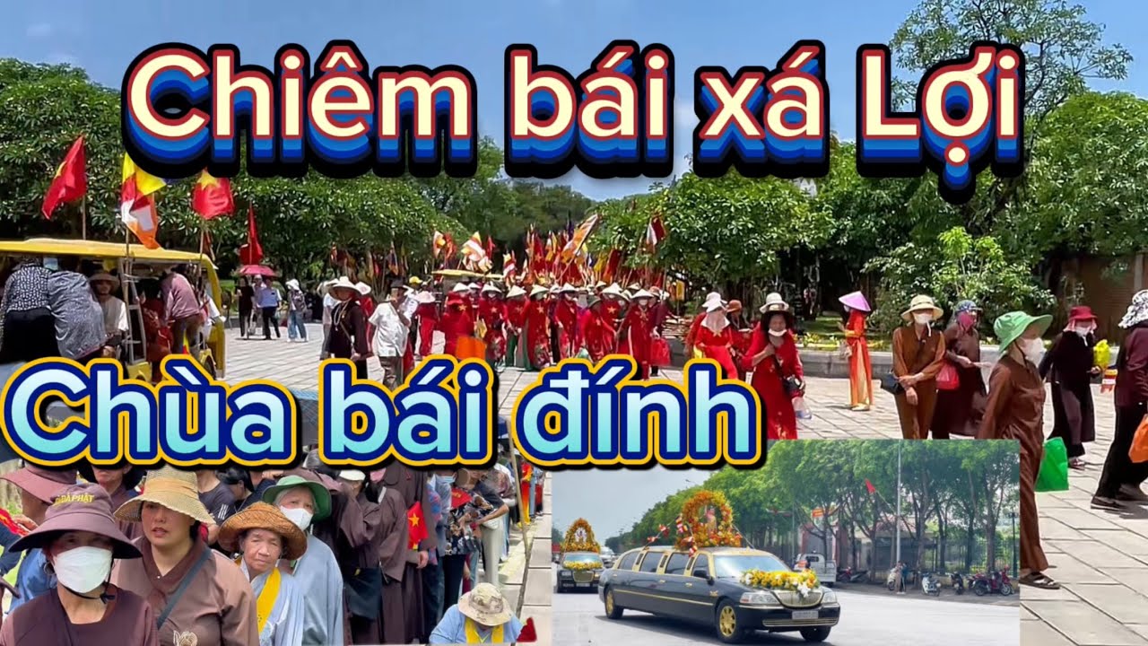 Chùa bái đinh_đứng nắng xếp hàng chờ chiêm bái xá lợi đức phật tại chùa bái đính