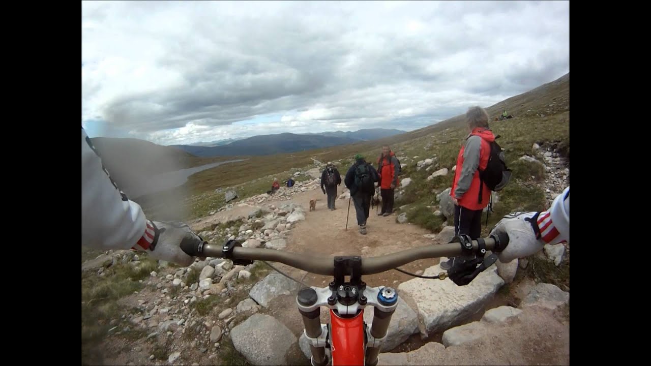 Downhill biking on ben nevis from summit GoPro
