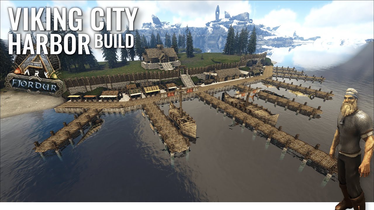 I Transformed this Island into a Viking City Harbor! - ARK: Fjordur | Speed Build - EP1