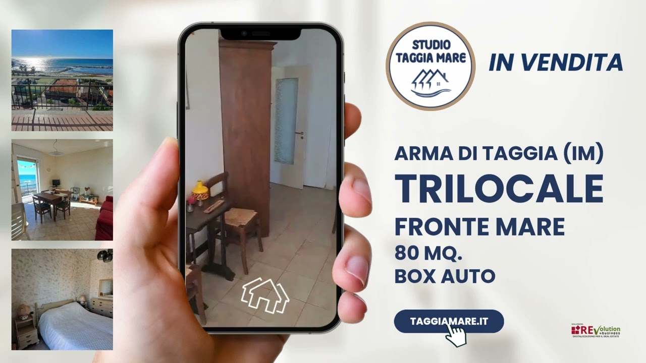 Trilocale fronte mare ad Arma di Taggia | Luminoso, con terrazzi e box auto
