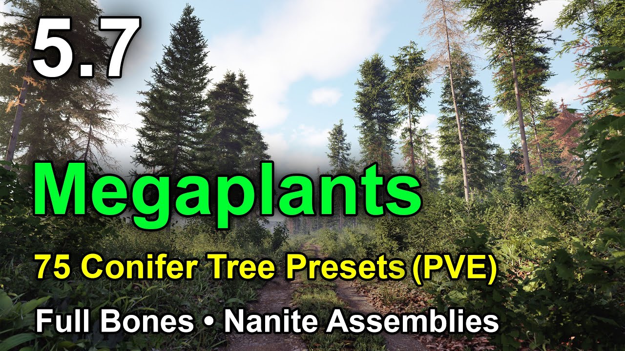 Conifer Tree Presets | MEGAPLANTS | Cinematic | Bones | Nanite Assemblies  UE 5.7 #unrealengine #UE5