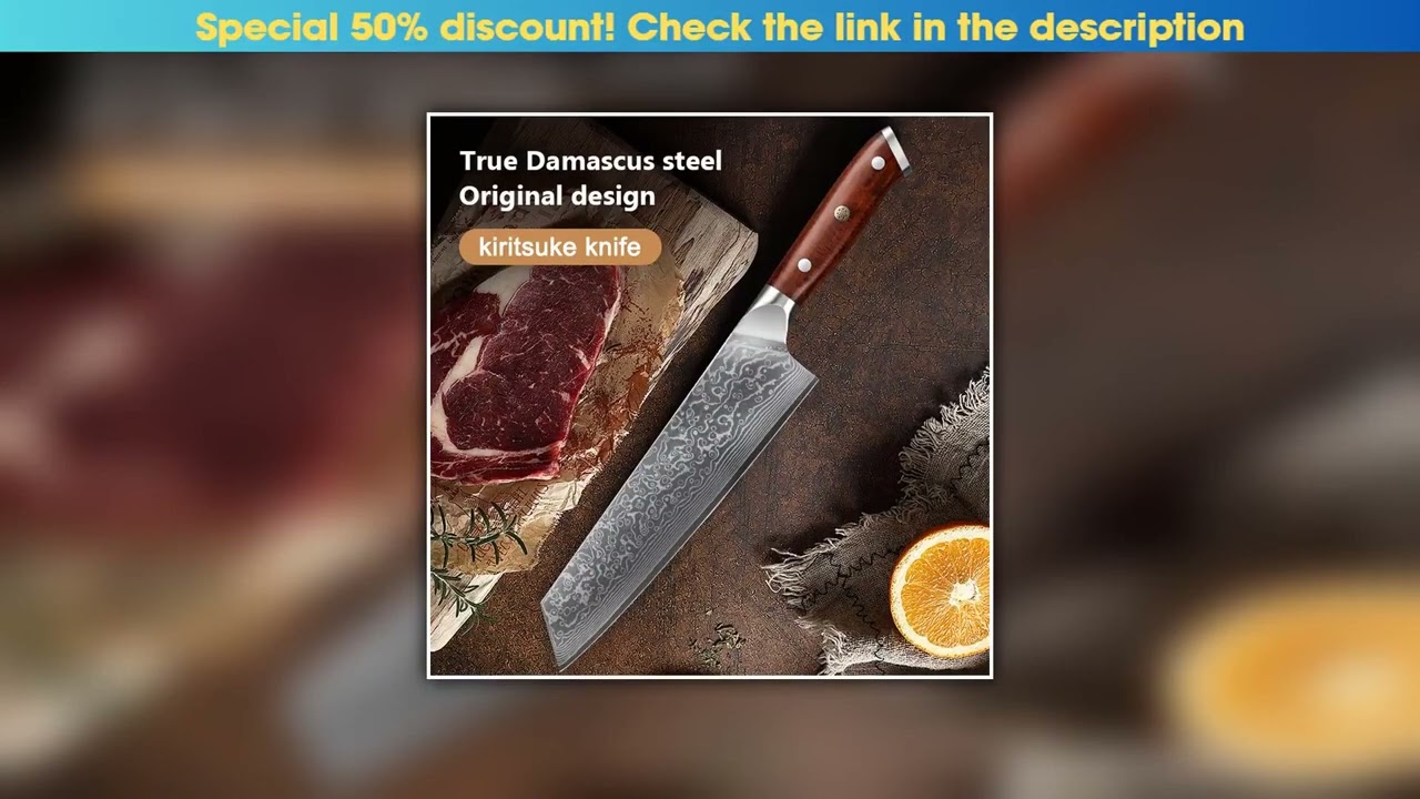 Best 8.5" Kiritsuke Knives 67 Layers Damascus Steel Sharp Blade Chef Knife Meat Cutting Kitchen Coo