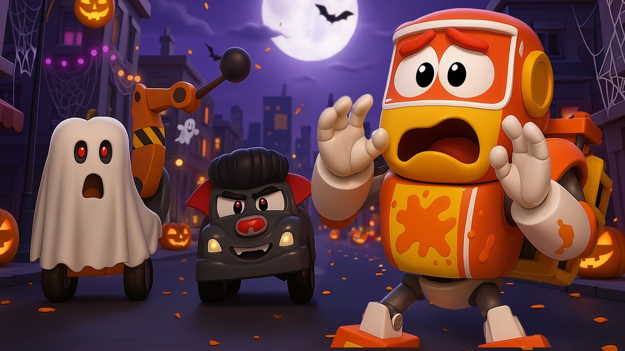 🤖 Robot Autos gegen Vampire! 👻 Halloween | Robofuse | Rettungsfahrzeuge für Kinder