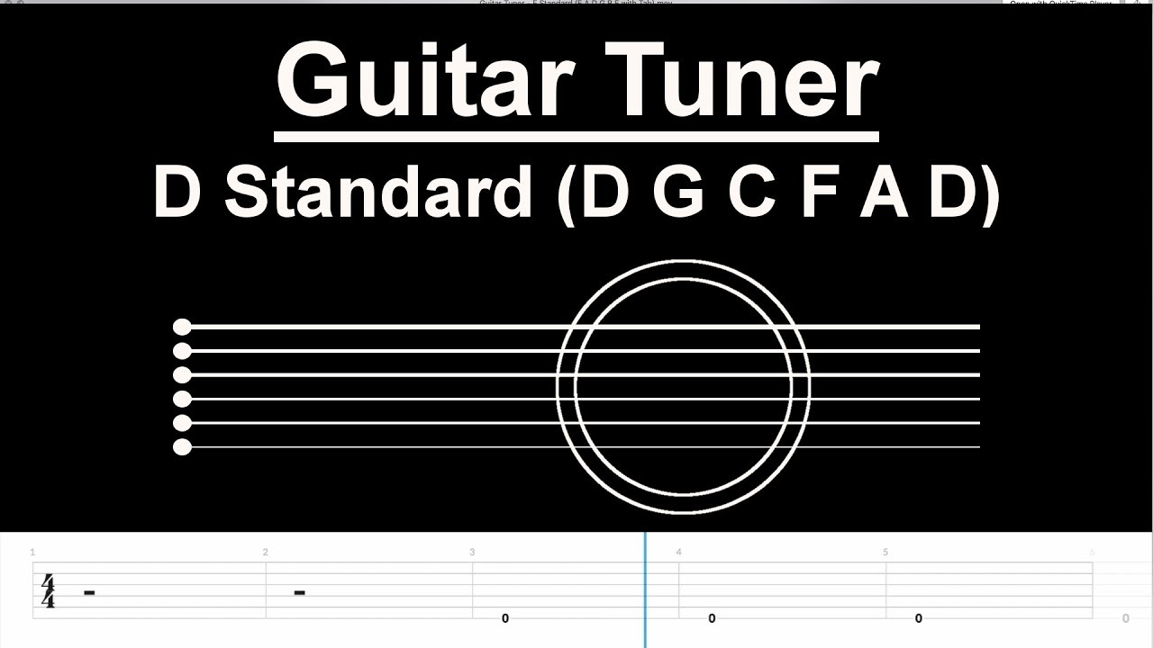 Guitar Tuner - D Standard (D G C F A D with Tab)
