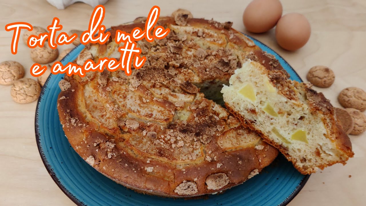 TORTA DI MELE E AMARETTI ~ Ricetta senza burro e latte !