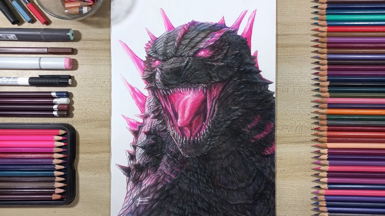 Drawing Godzilla (Godzilla x Kong: The New Empire) | Fame Art