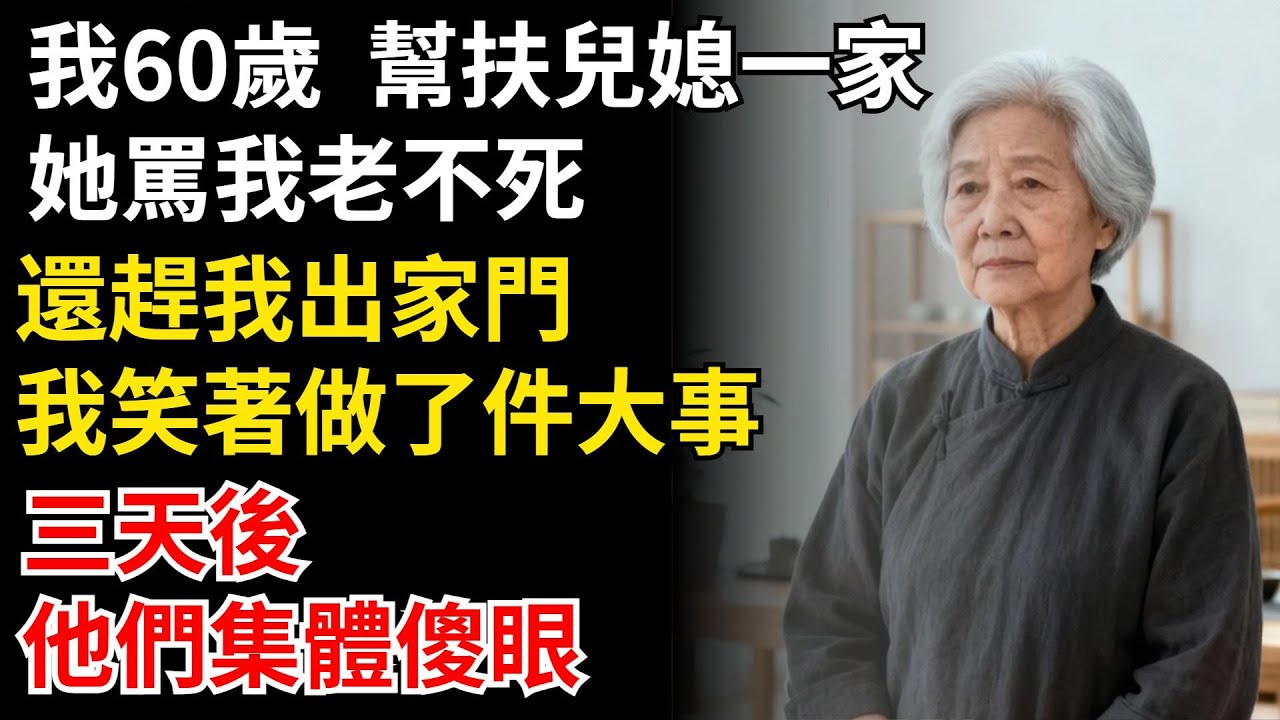 【我60歲】我用養老金幫扶兒媳一家，她罵我老不死，還趕我出家門，我笑着做了件大事，三天後，他們集體傻眼。#晚年生活#中老年生活#情感故事#上了年紀該明白的事#智慧人生#人生感悟