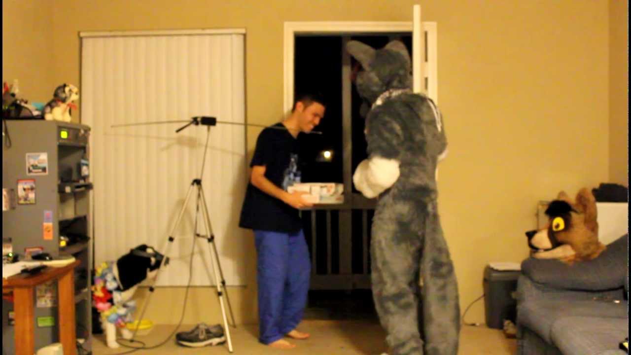 Disty Wolf Gives the Pizza Delivery Woman a Surprise