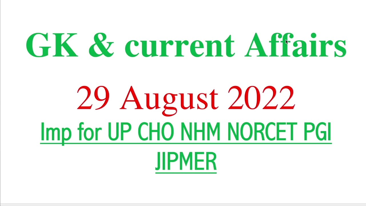 GK & GS  Current Affairs Class -3rd | 2022-2023 Nursing Exams | GK & GS For NORCET UP CHO JIPMER