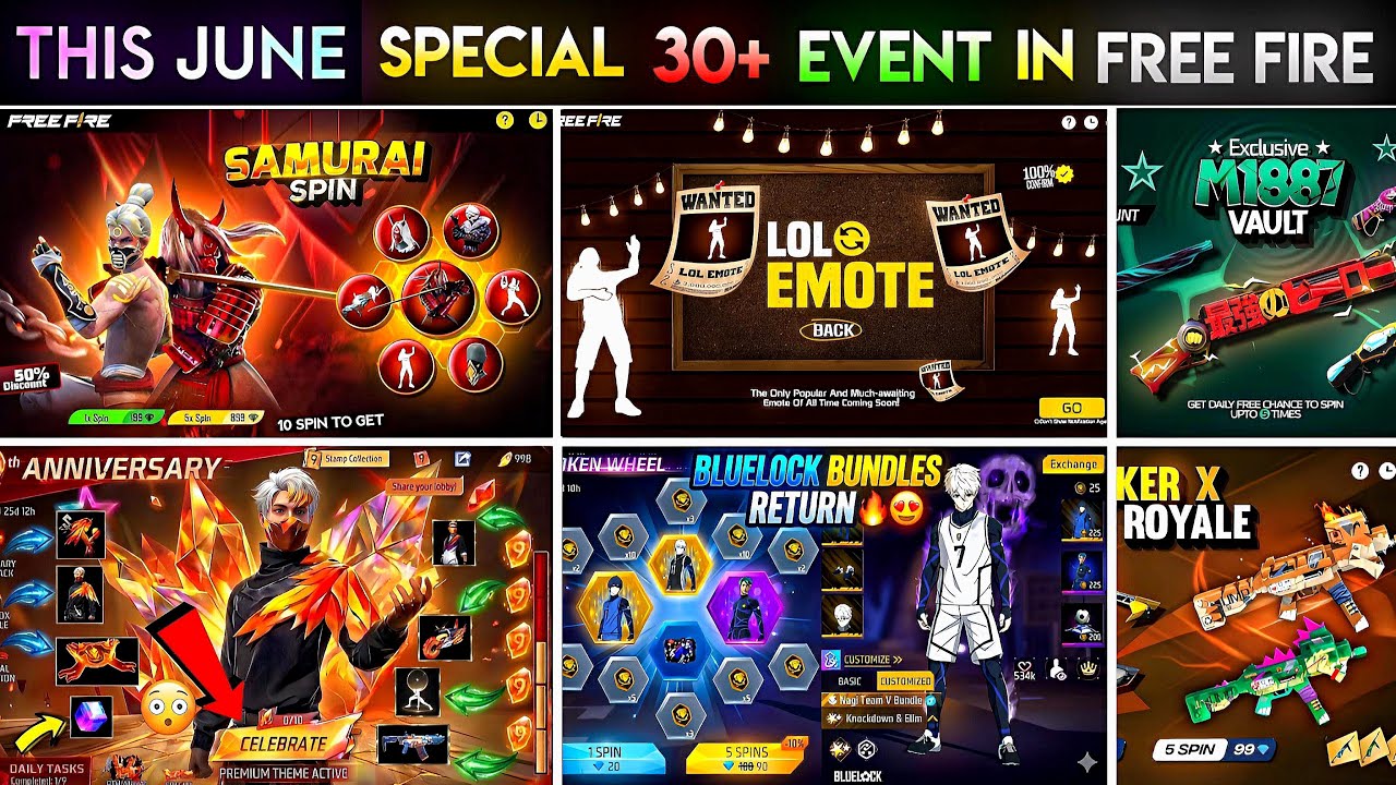 Upcoming Events in Free Fire 🤯🥳| Next June Event | Free Fire New Event | Ff New Event | New Event Ff