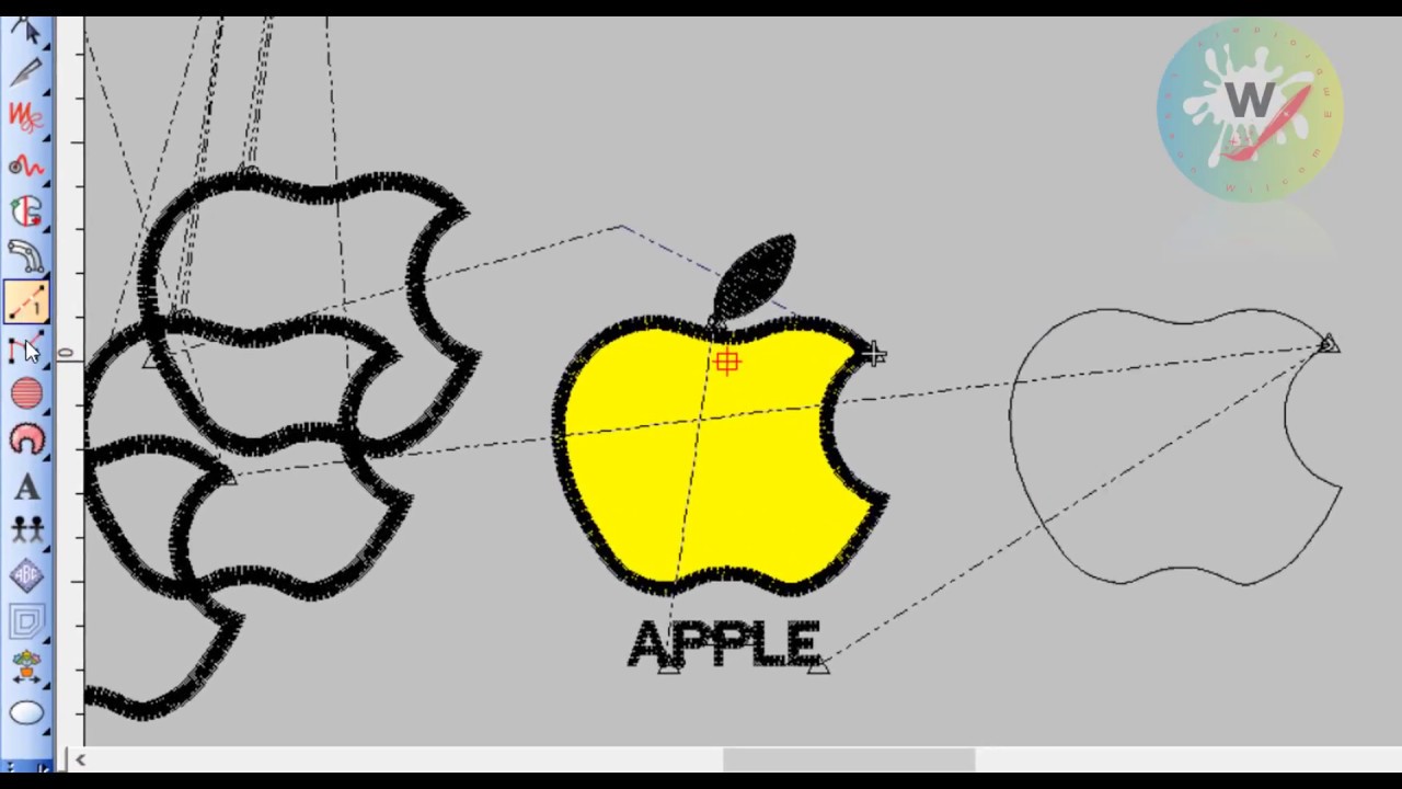 6-دورة تطريز : كيفية رسم الابليك Wilcom E2 how to draw Applique