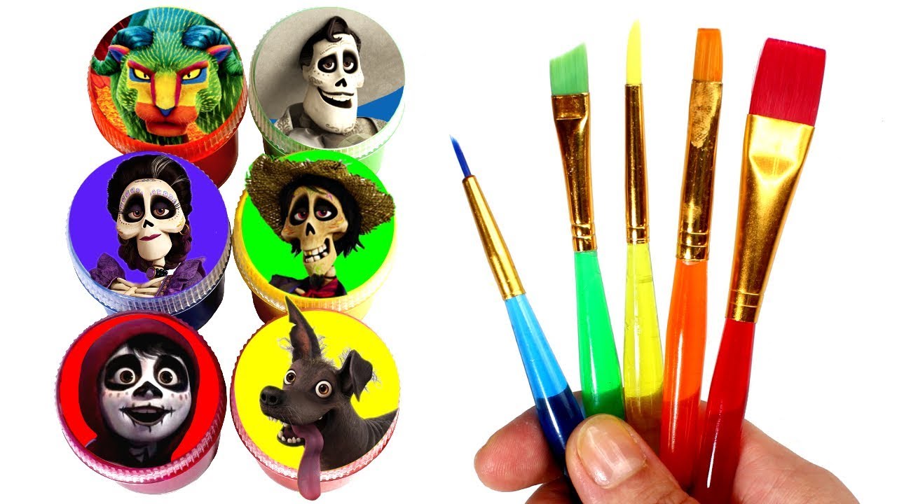 Disney Pixar's COCO Drawing and Painting Fun with Miguel Hector Dante Imelda Pepita Surprise Toys