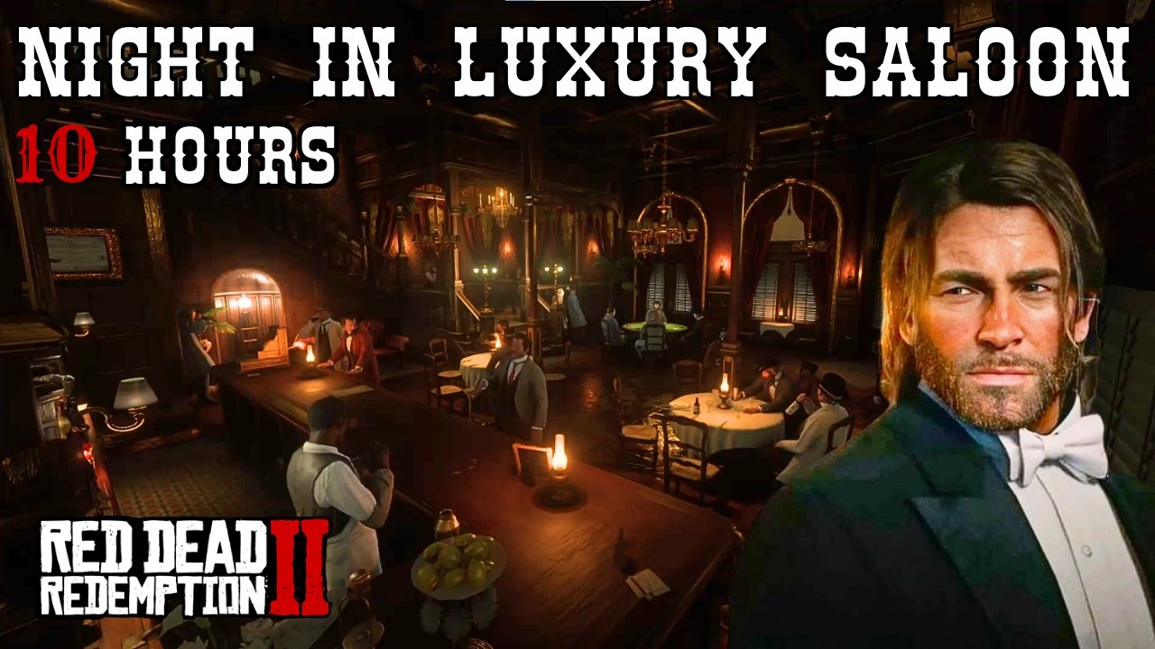 Saloon at night 10 Hours Pure Ambience |Red Dead Redemption II (Pure Game Sounds) No commentary