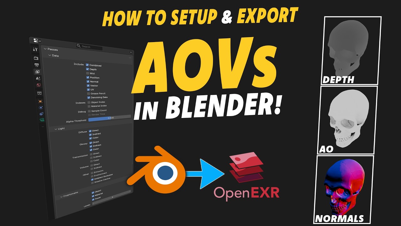 How to export AOVs in Blender