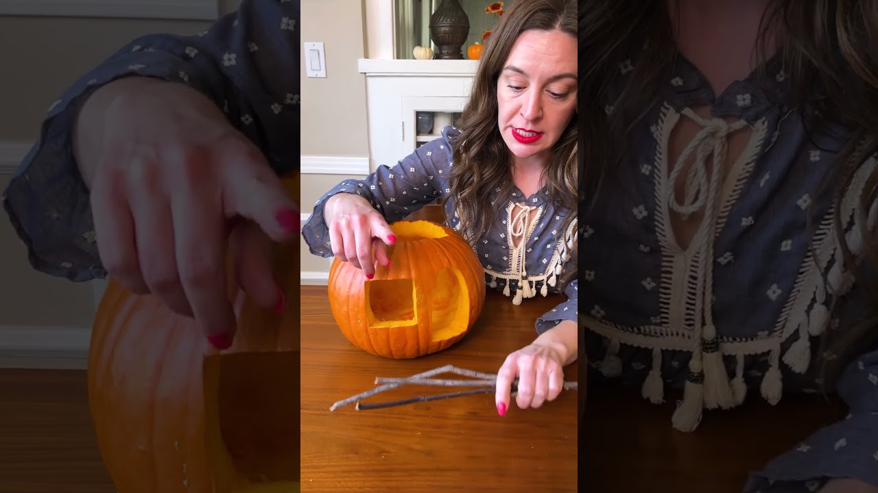 This is too cute! How to make a pumpkin house this halloween! #HalloweenDecor #pumpkins
