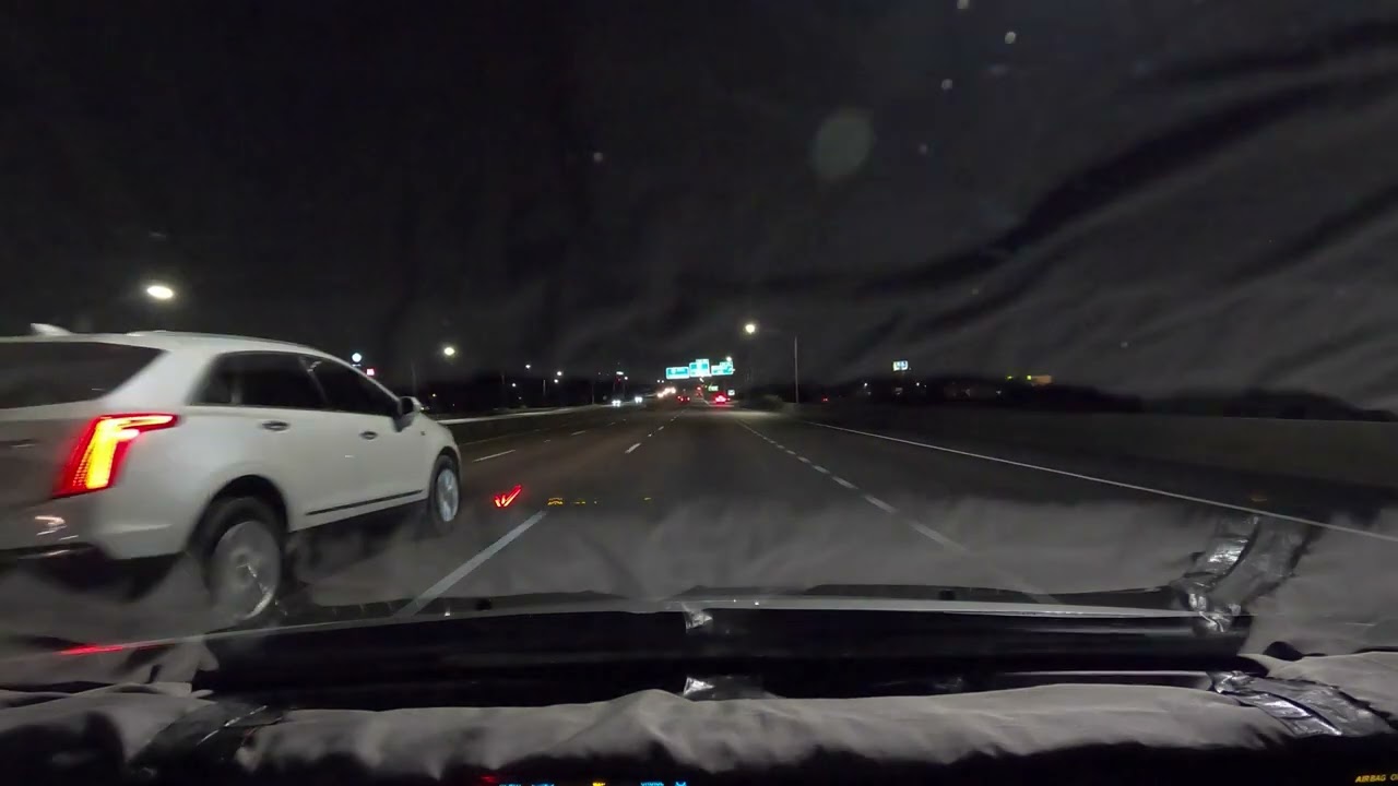 Alabama Mobile to Montgomery on I-65 night